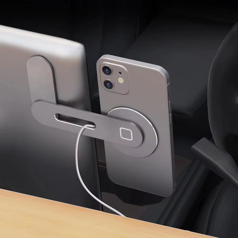 Metal Expansion Phone Stand for Laptop and Tesla Vehicles - Magnetic Folding Phone Holder with 15W Fast Charger